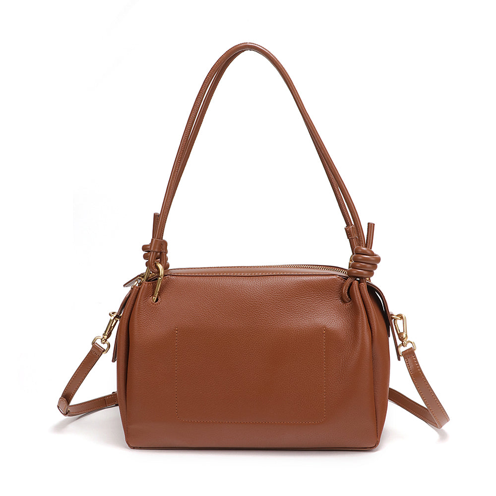 Boxy Leather Top Handle Purse YT4801